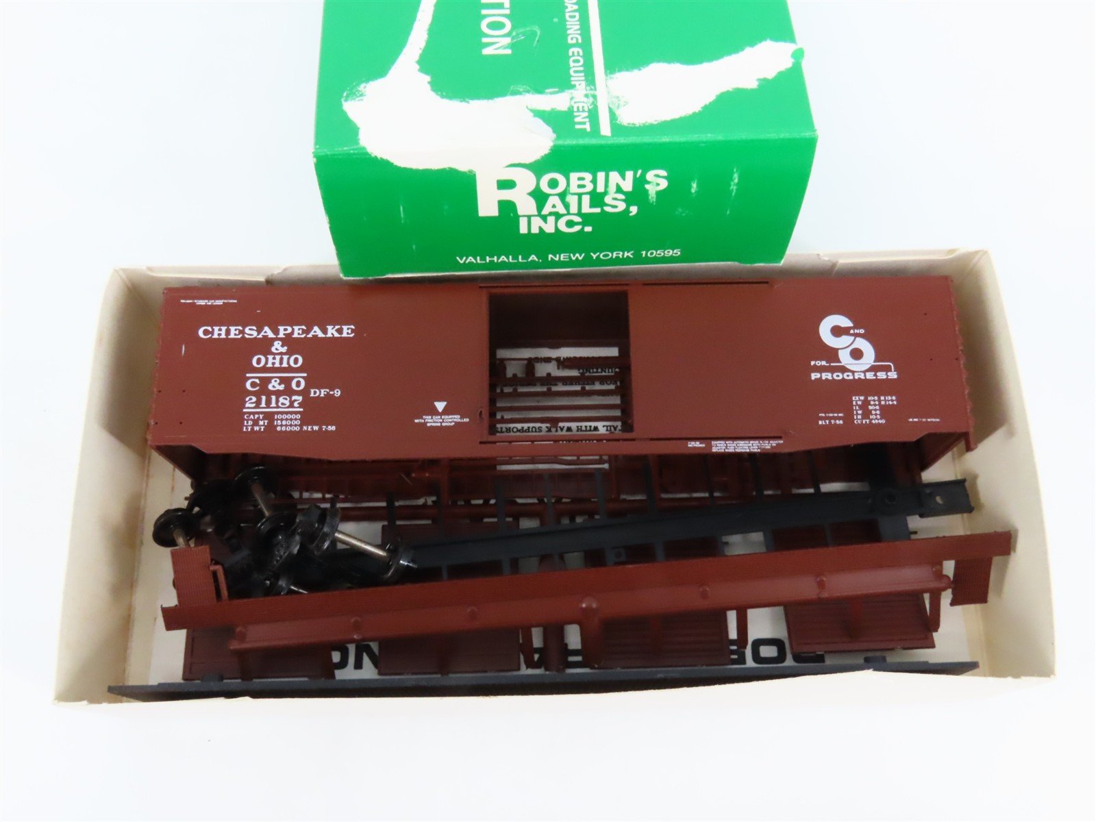 HO Bev-Bel Robin's Rails Kit C&O Chesapeake & Ohio Single Door Box Car #21187