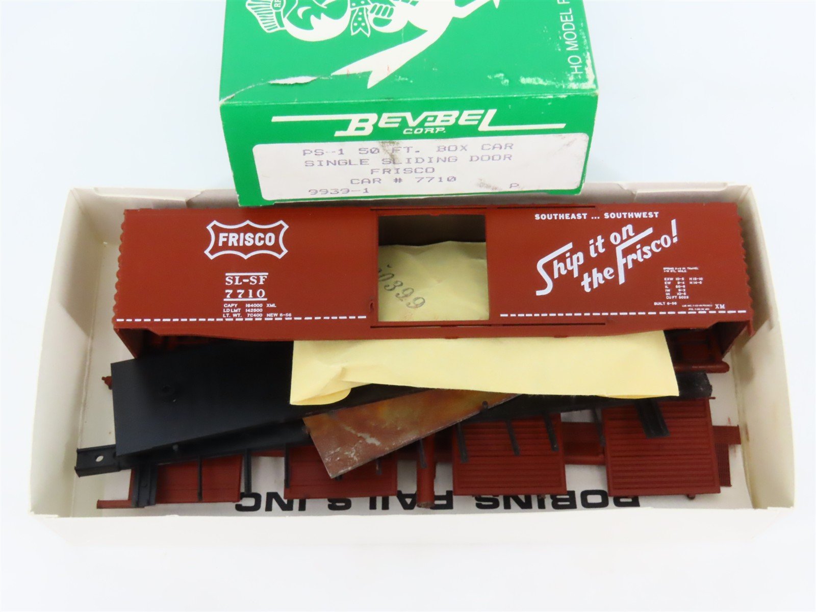 HO Bev-Bel Robin's Rails Kit #9939-1 SL-SF Frisco Railroad 50' Box Car #7710
