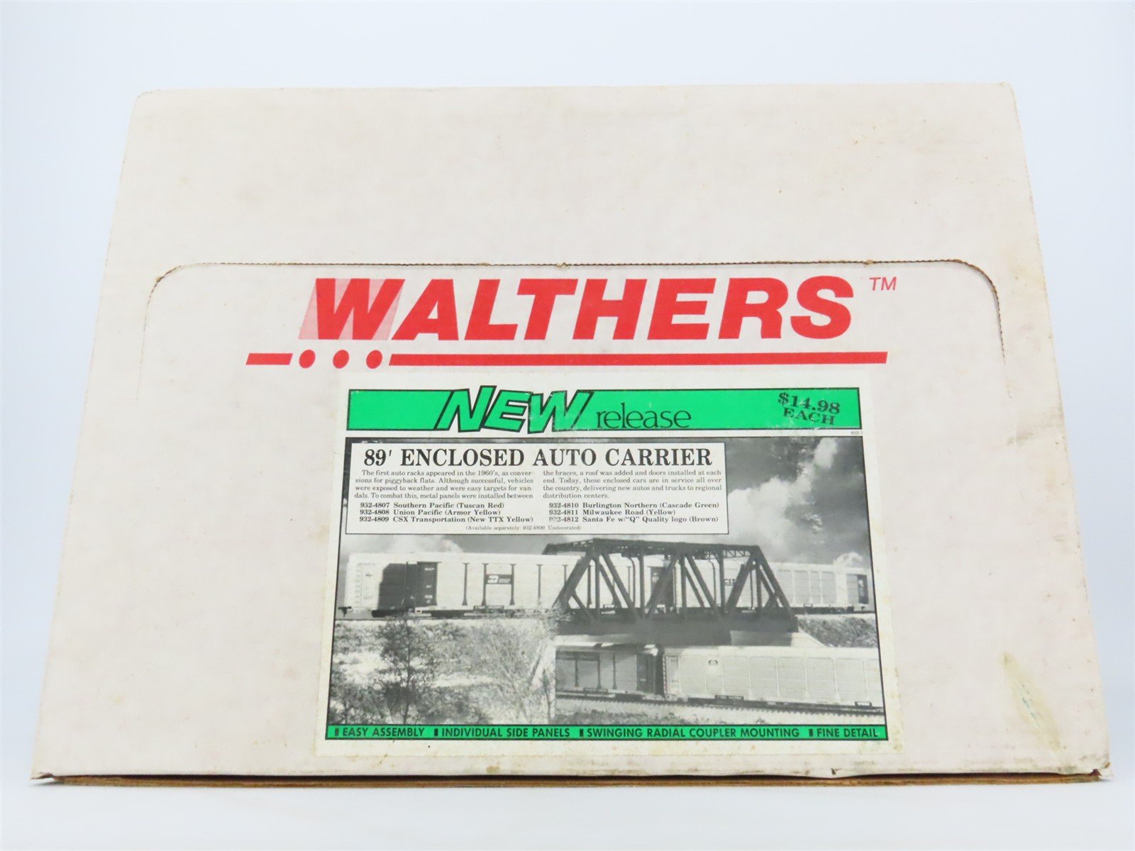 HO Walthers Kit SP/UP/CSX/BN/MILW/ATSF/TTGX Enclosed Auto Carriers Set of 12