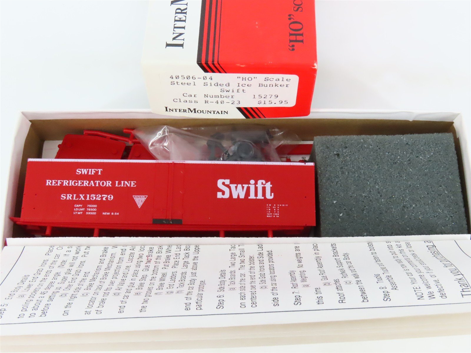 HO Scale InterMountain Kit 40506-04 SRLX Swift Railroad Steel Reefer #15279