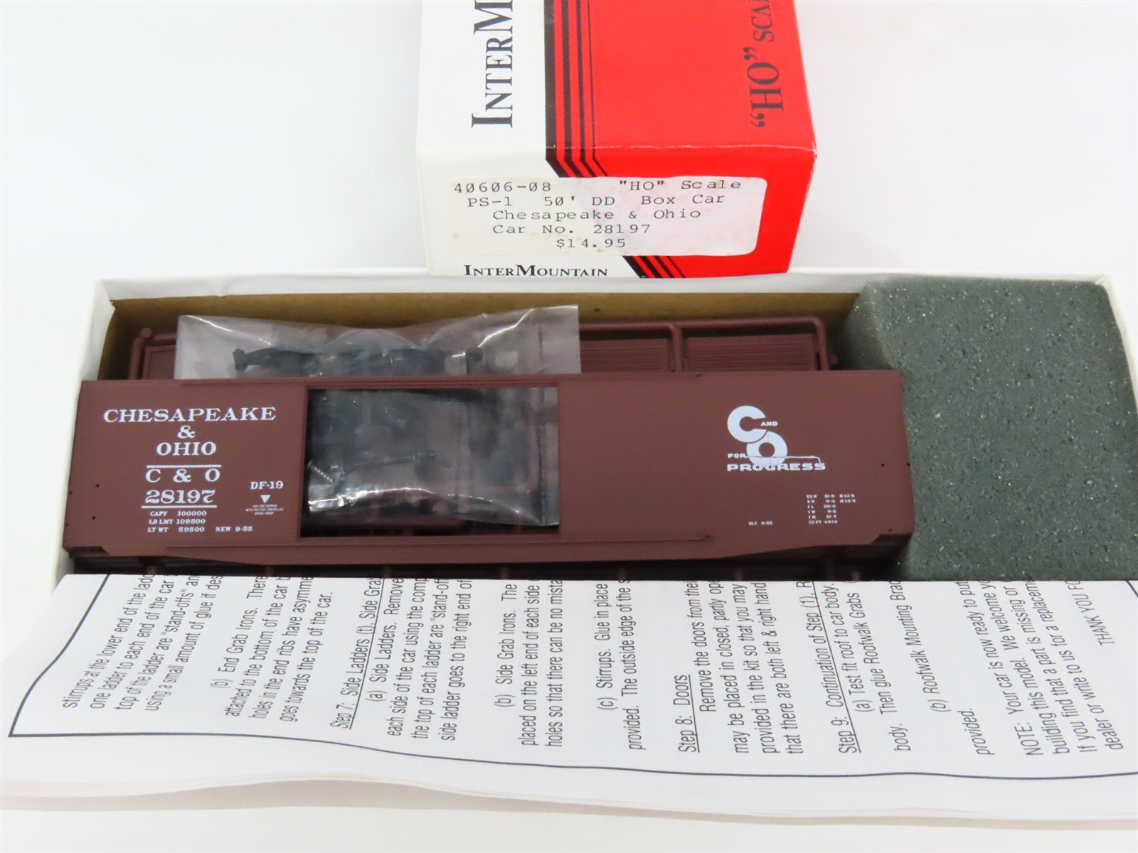 HO Scale InterMountain Kit 40606-08 C&O Chesapeake & Ohio 50' Box Car #28197