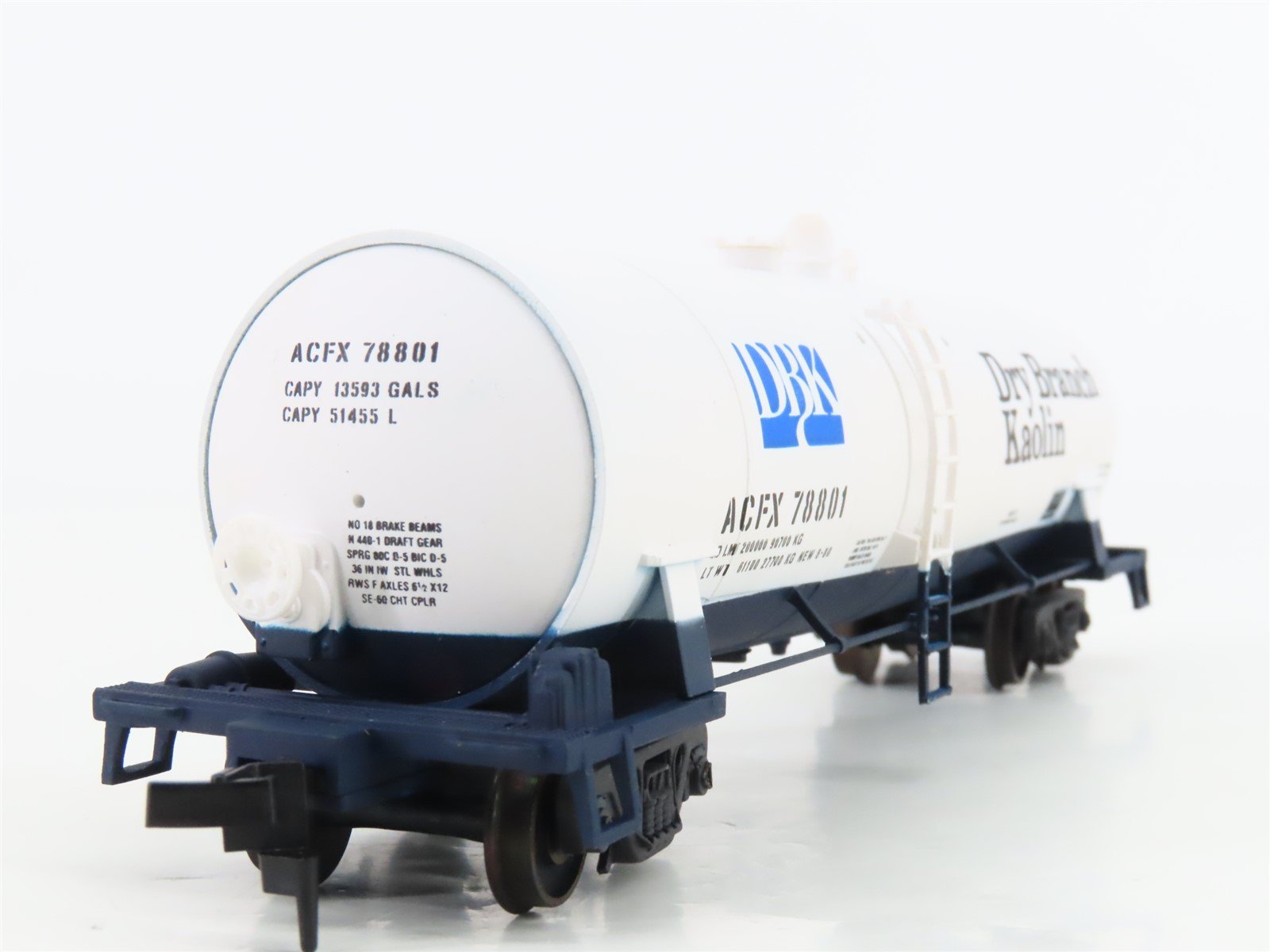 HO Scale Atlas 1706 ACFX Dry Branch Kaolin 13K Gallon Modern Tank Car #78801