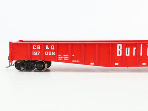 HO Scale Athearn 93603 CB&Q Burlington Route 65' Drop-End Mill Gondola #197008