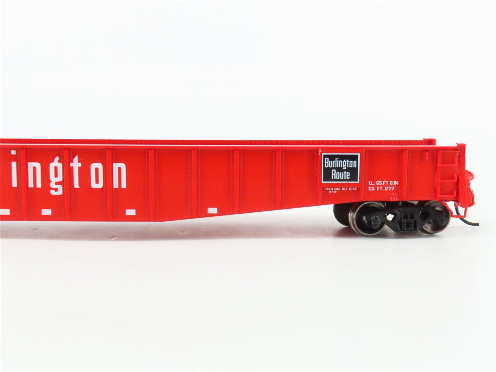 HO Scale Athearn 93603 CB&Q Burlington Route 65' Drop-End Mill Gondola #197008