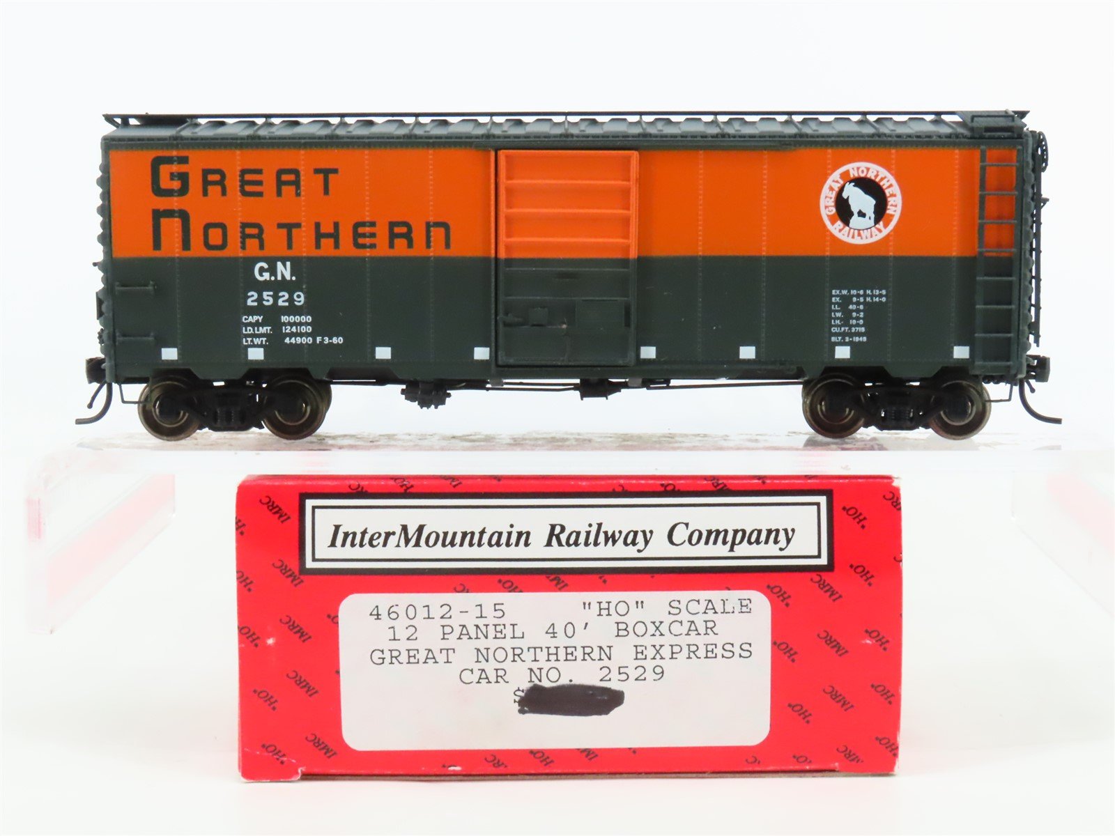 HO Scale InterMountain 46012-15 GN Great Northern 40' Single Door Box Car #2529
