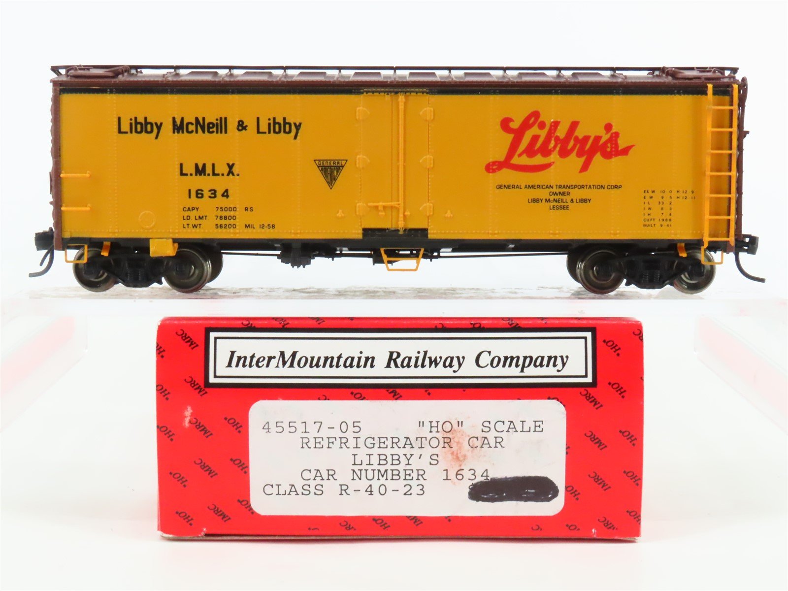 HO Scale InterMountain 45517-05 LMLX Libby's R-40-23 Steel Reefer #1634