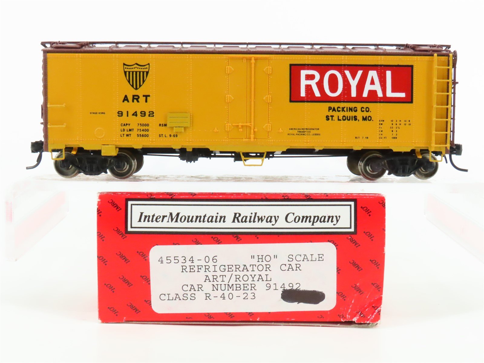 HO Scale InterMountain 45534-06 ART Royal Packing R-40-23 Steel Reefer #91492