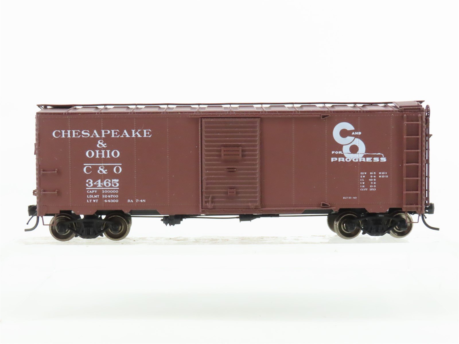 HO Scale InterMountain C&O "Progress" 1937 AAR 40' Steel Box Car #3465