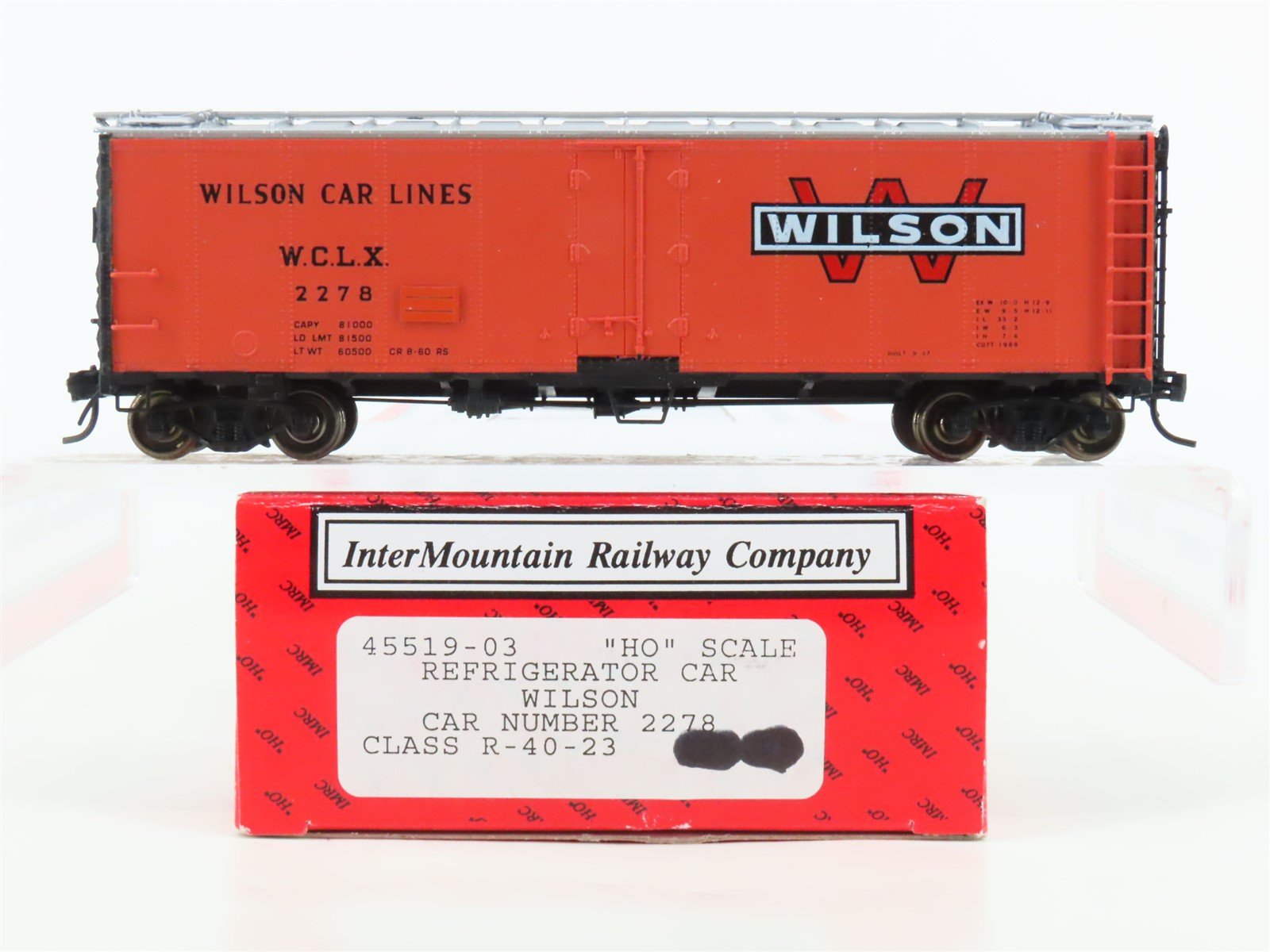 HO Scale InterMountain 45519-03 WCLX Wilson Car Lines R-40-23 Steel Reefer #2278