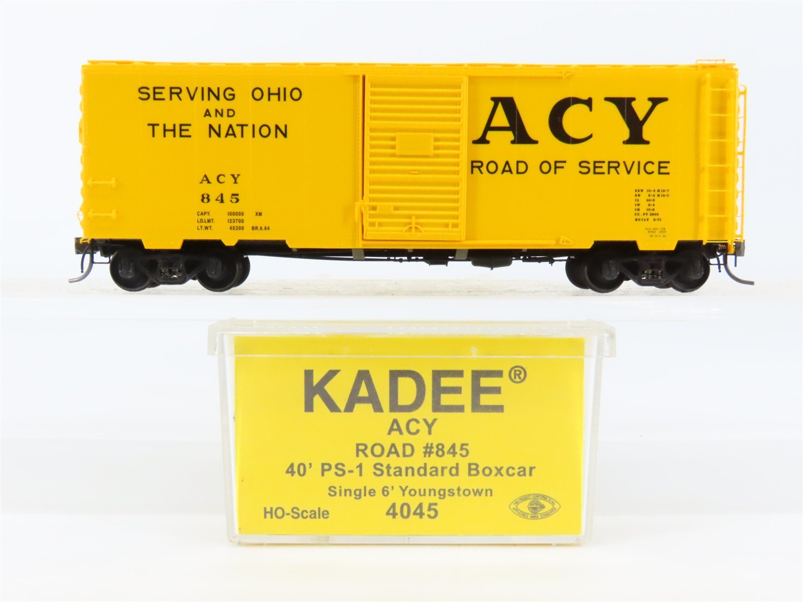 HO Scale Kadee 4045 ACY "Serving Ohio" 40' PS-1 Youngstown Door Box Car #845