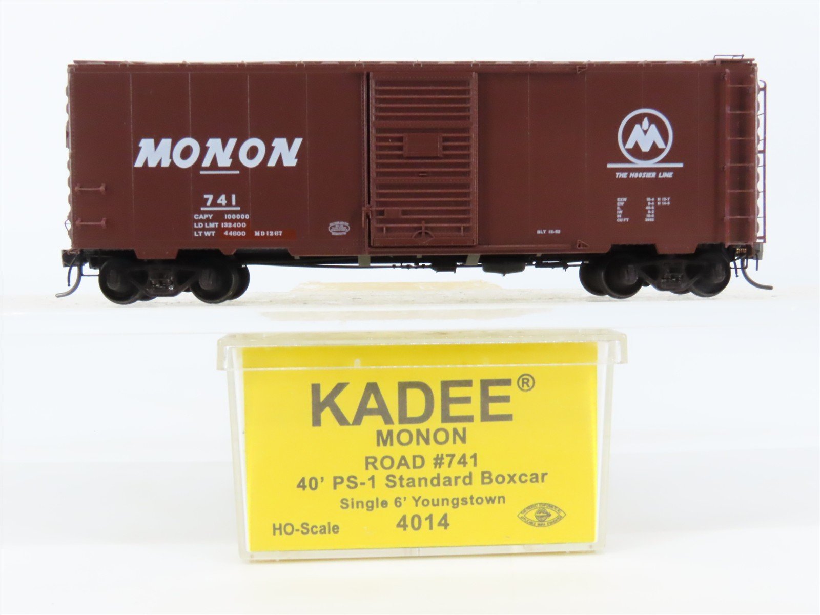 HO Scale Kadee 4014 MONON The Hoosier Line 40' PS-1 Single Door Box Car #741
