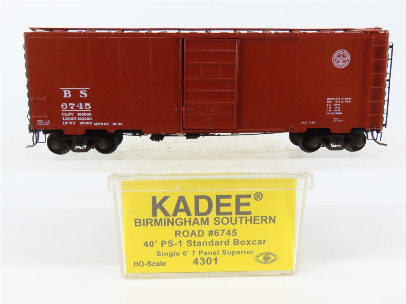 HO Scale Kadee 4301 BS Birmingham Southern 40' PS-1 Single Door Box Car #6745