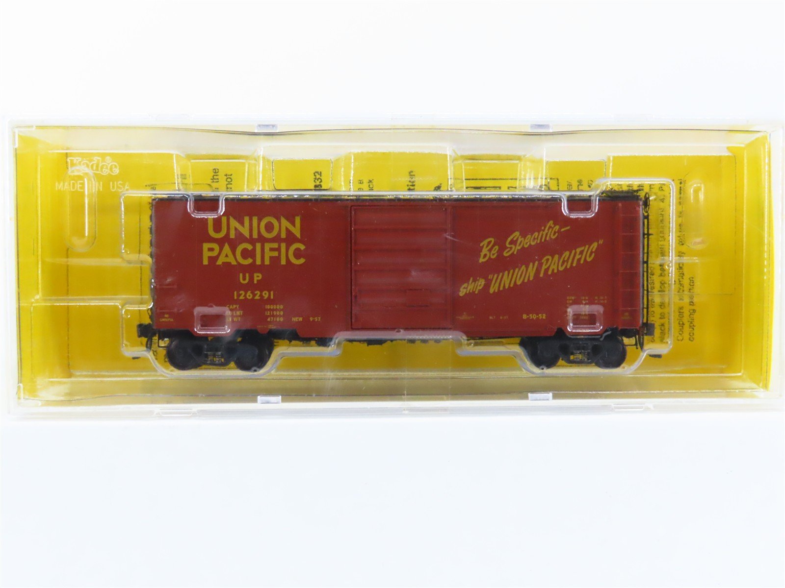 HO Scale Kadee 5227 UP Union Pacific "Be Specific" 40' PS-1 Box Car #126291