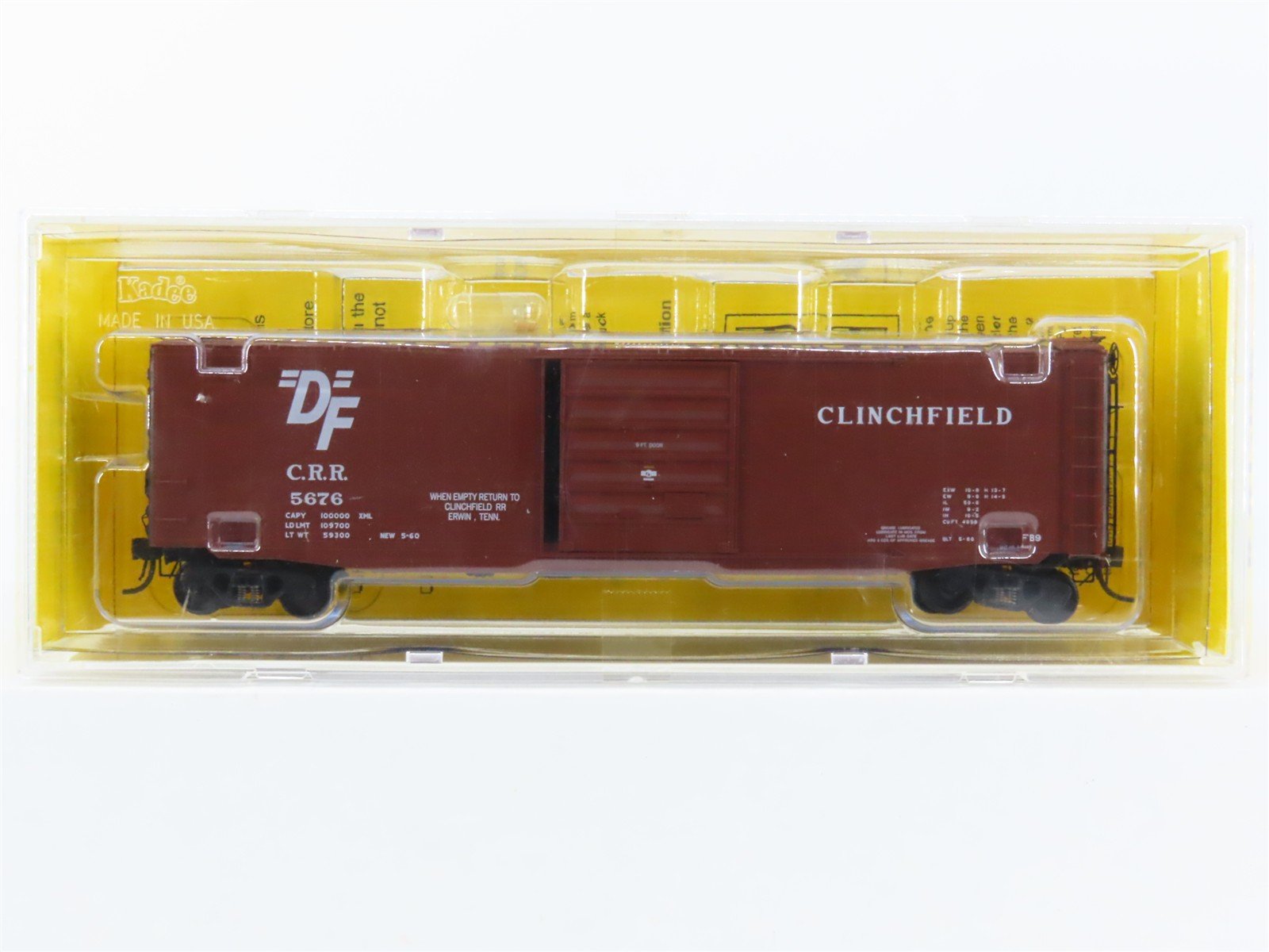 HO Scale Kadee 6101 CRR Clinchfield 50' PS-1 Single Door Box Car #5676 - SEALED