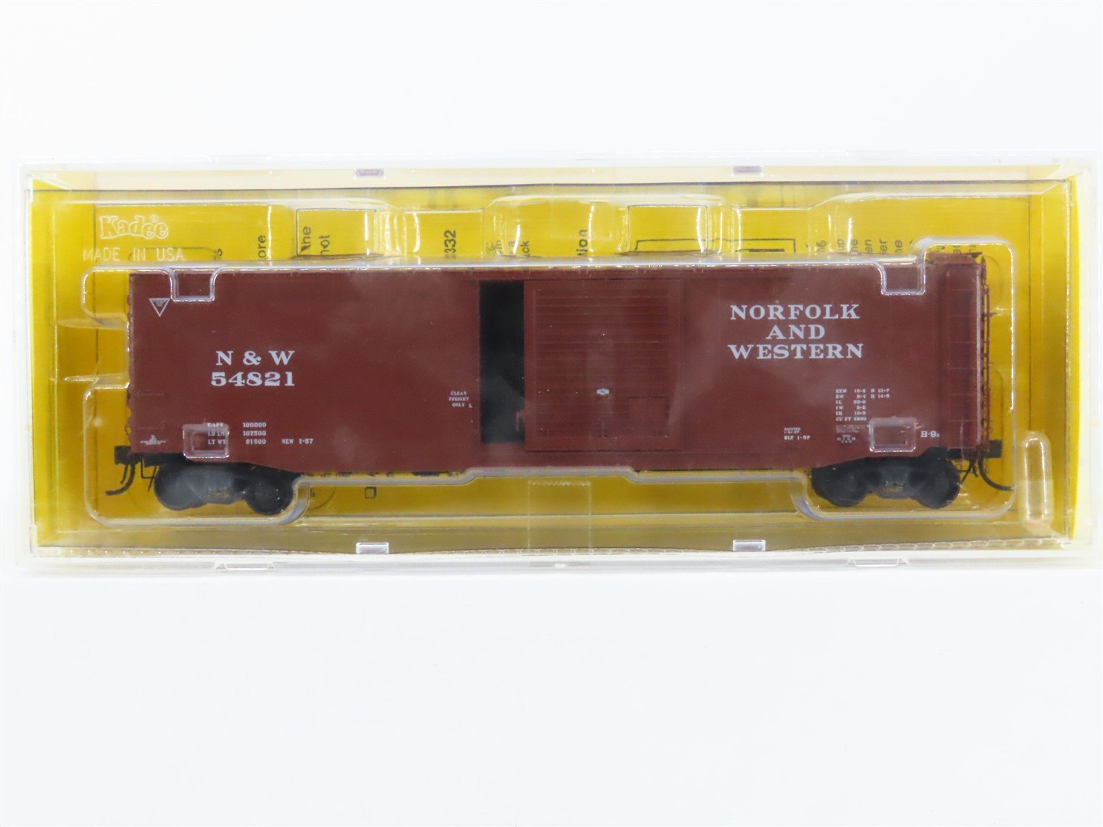 HO Kadee 6005 N&W Norfolk & Western 50' Youngstown Door Box Car #54821 - SEALED