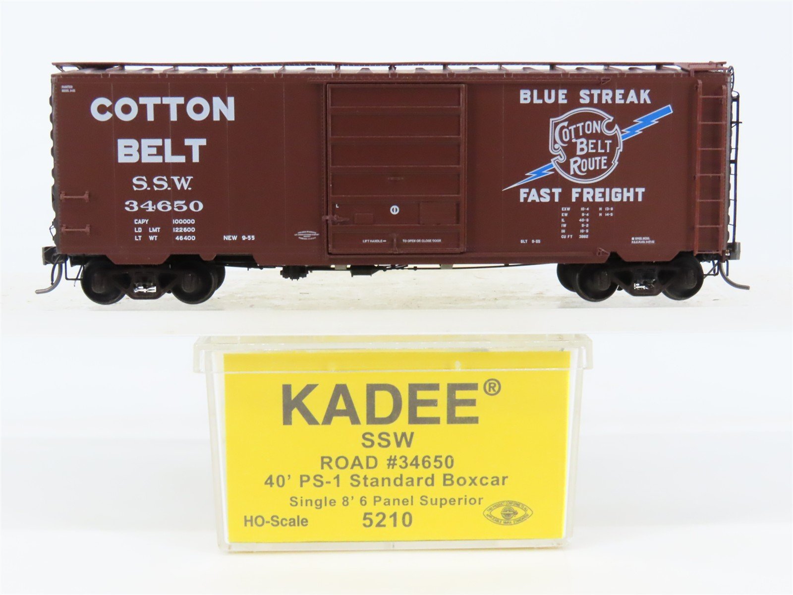 HO Scale Kadee 5210 SSW Cotton Belt Blue Streak 40' Single Door Box Car #34650