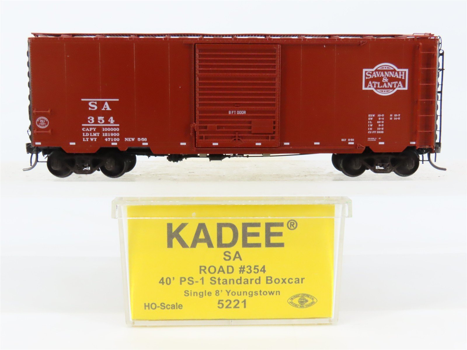 HO Scale Kadee 5221 SA Savannah & Atlanta 40' PS-1 Single Door Box Car #354