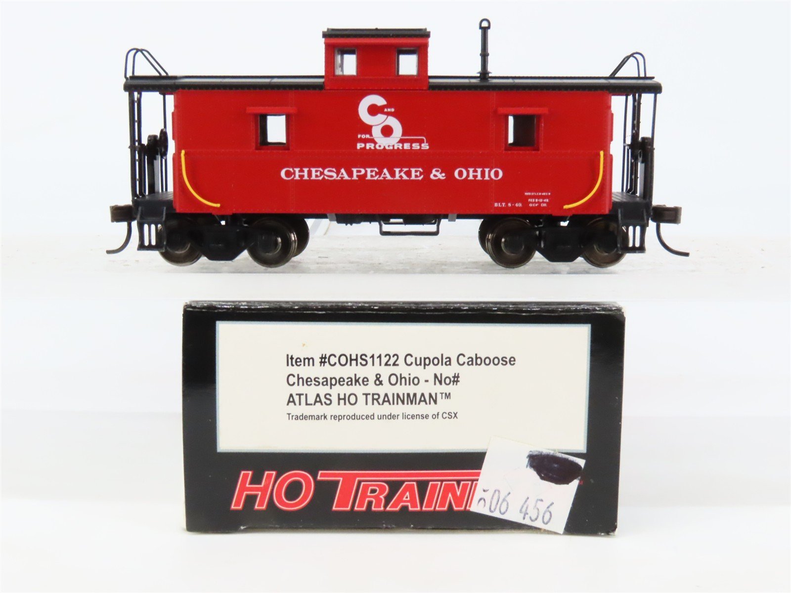 HO Scale Atlas Trainman COHS1122 C&O Chesapeake & Ohio "Progress" Caboose No #