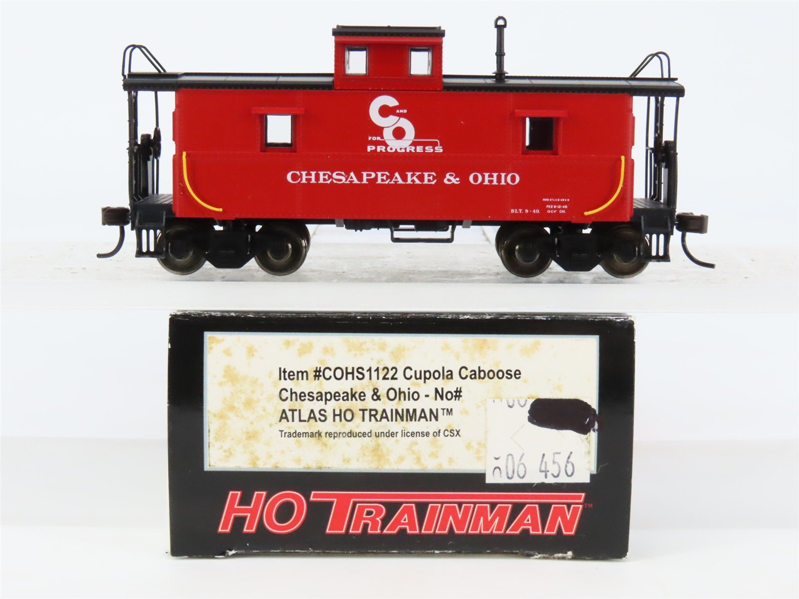 HO Scale Atlas Trainman COHS1122 C&O Chesapeake & Ohio "Progress" Caboose No #