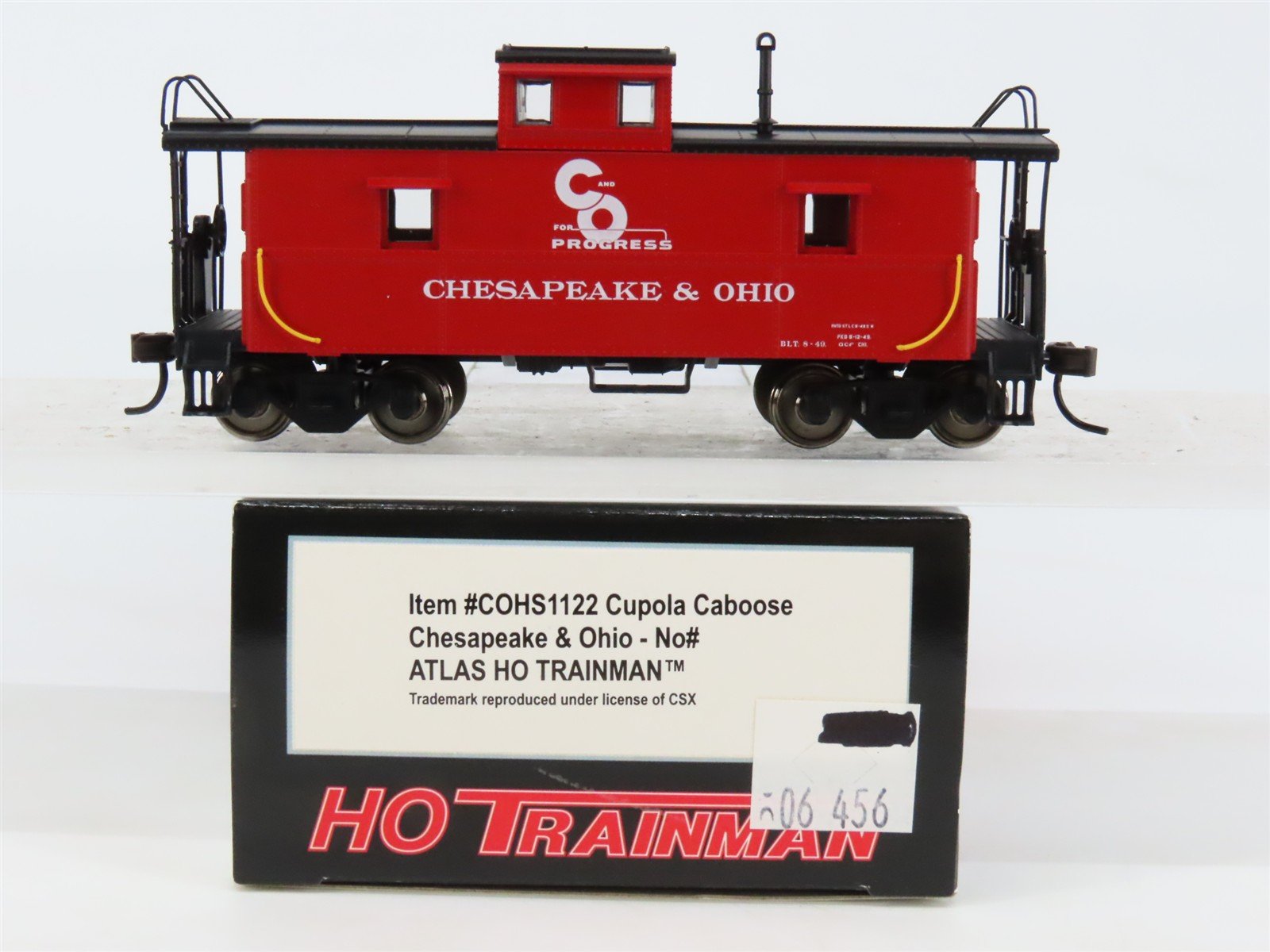 HO Scale Atlas Trainman COHS1122 C&O Chesapeake & Ohio "Progress" Caboose No #