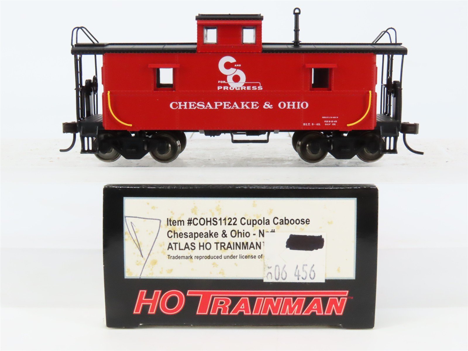 HO Scale Atlas Trainman COHS1122 C&O Chesapeake & Ohio "Progress" Caboose