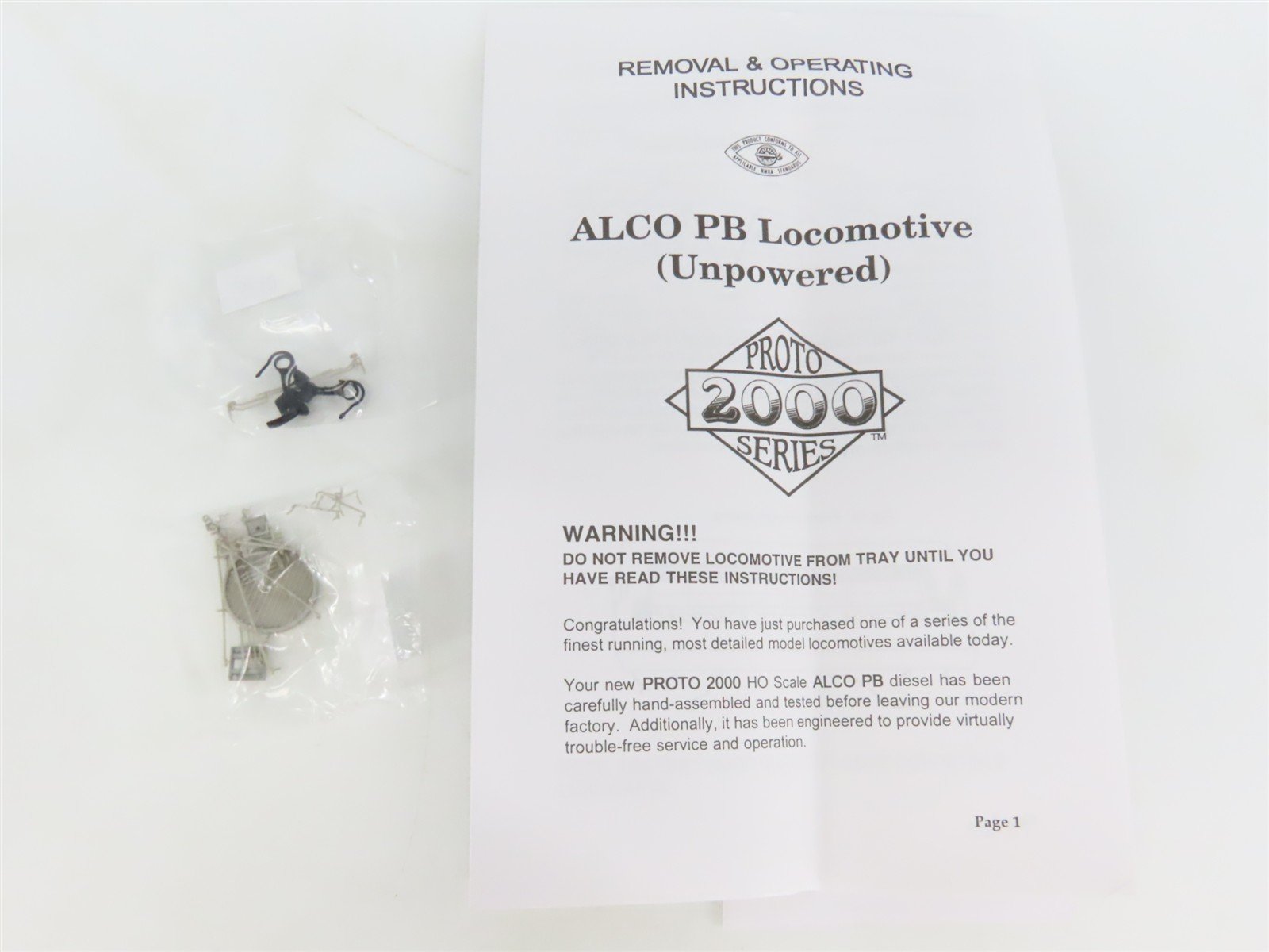 HO Scale Proto 2000 21632 Undecorated ALCO PB Diesel Locomotive - Unpowered