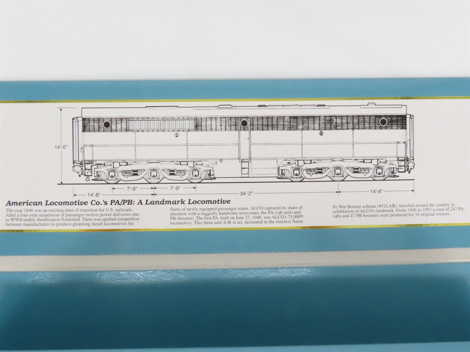 HO Scale Proto 2000 21632 Undecorated ALCO PB Diesel Locomotive - Unpowered