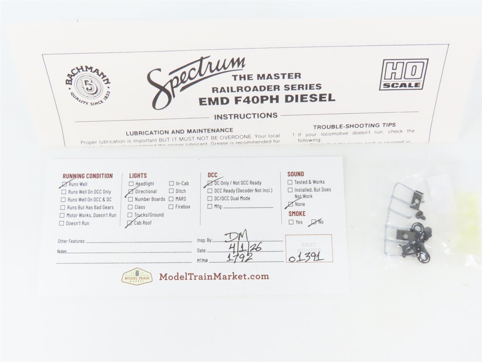 HO Scale Bachmann Spectrum 87005 AMTK Amtrak Phase III EMD F40PH Diesel #271