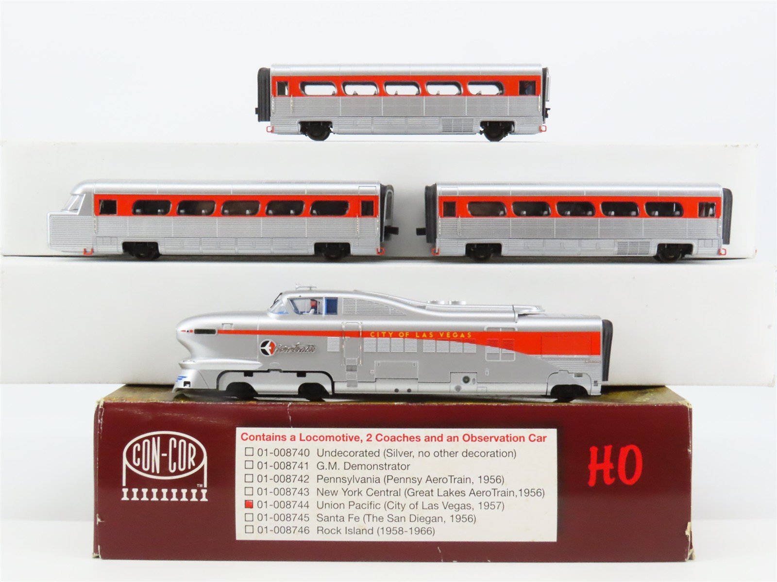 HO Con-Cor 01-008744 UP Union Pacific Diesel AeroTrain 4-Unit Set - DCC Ready