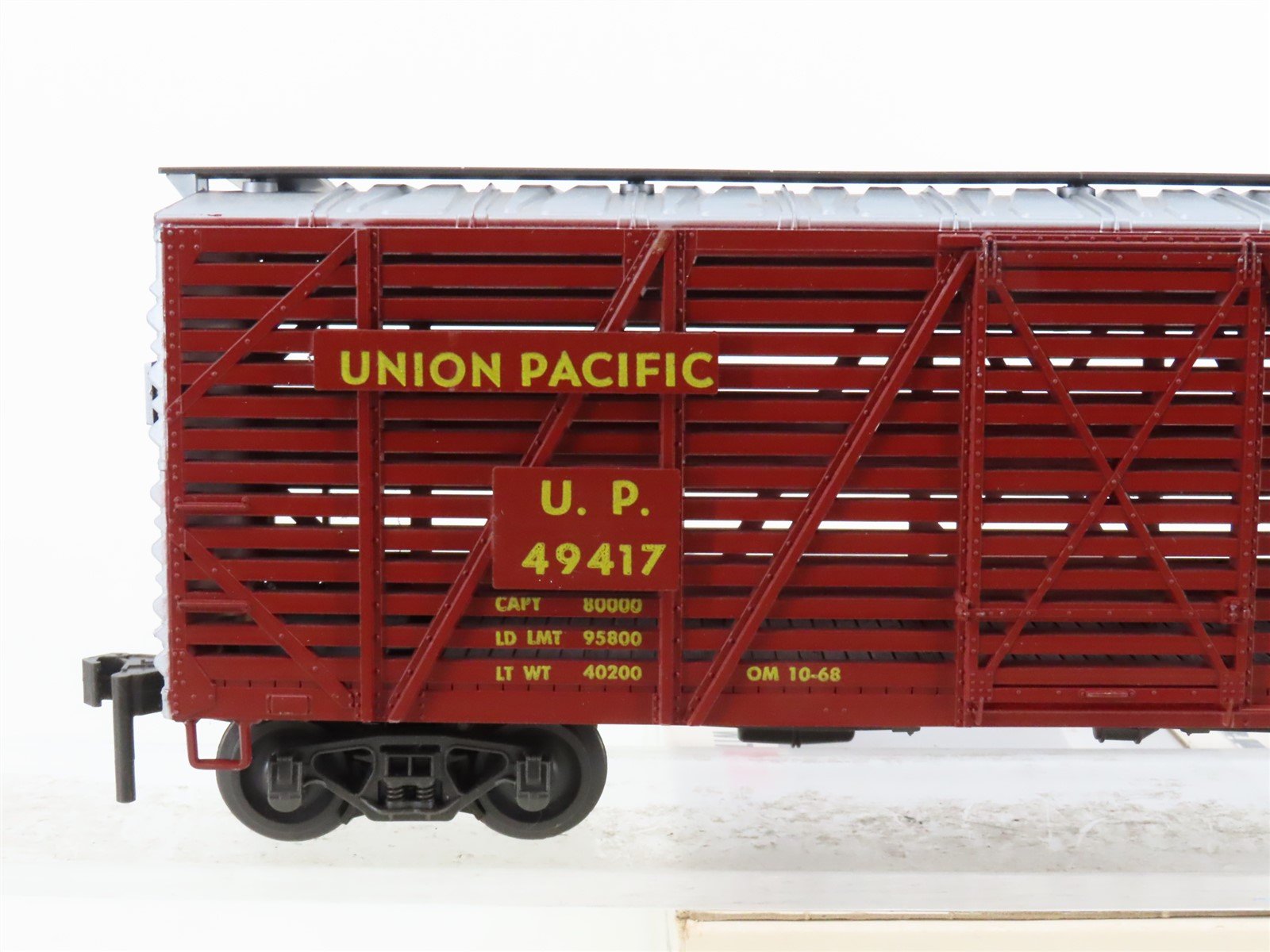 O Gauge 3-Rail Atlas 6224 UP Union Pacific Railroad 40' Stock Car #49417