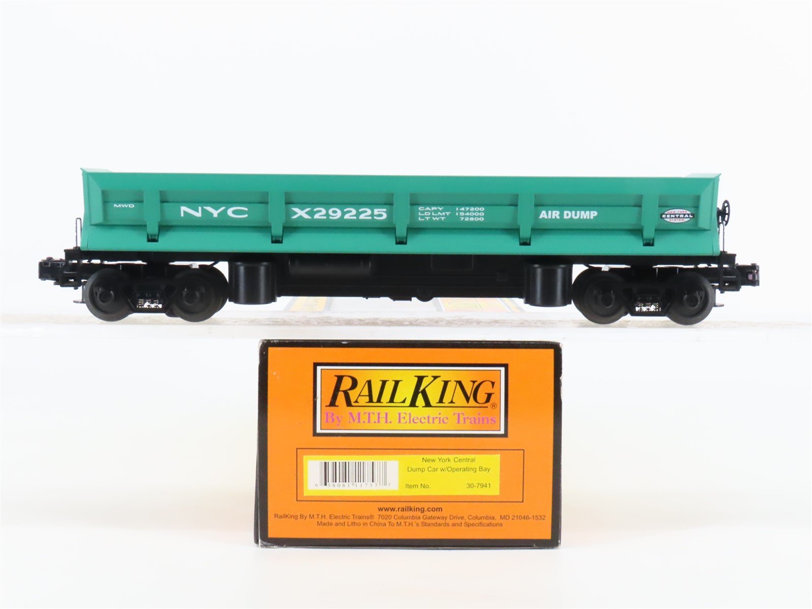 O Gauge 3-Rail MTH Rail King 30-7941 NYC New York Central Dump Car #X29225