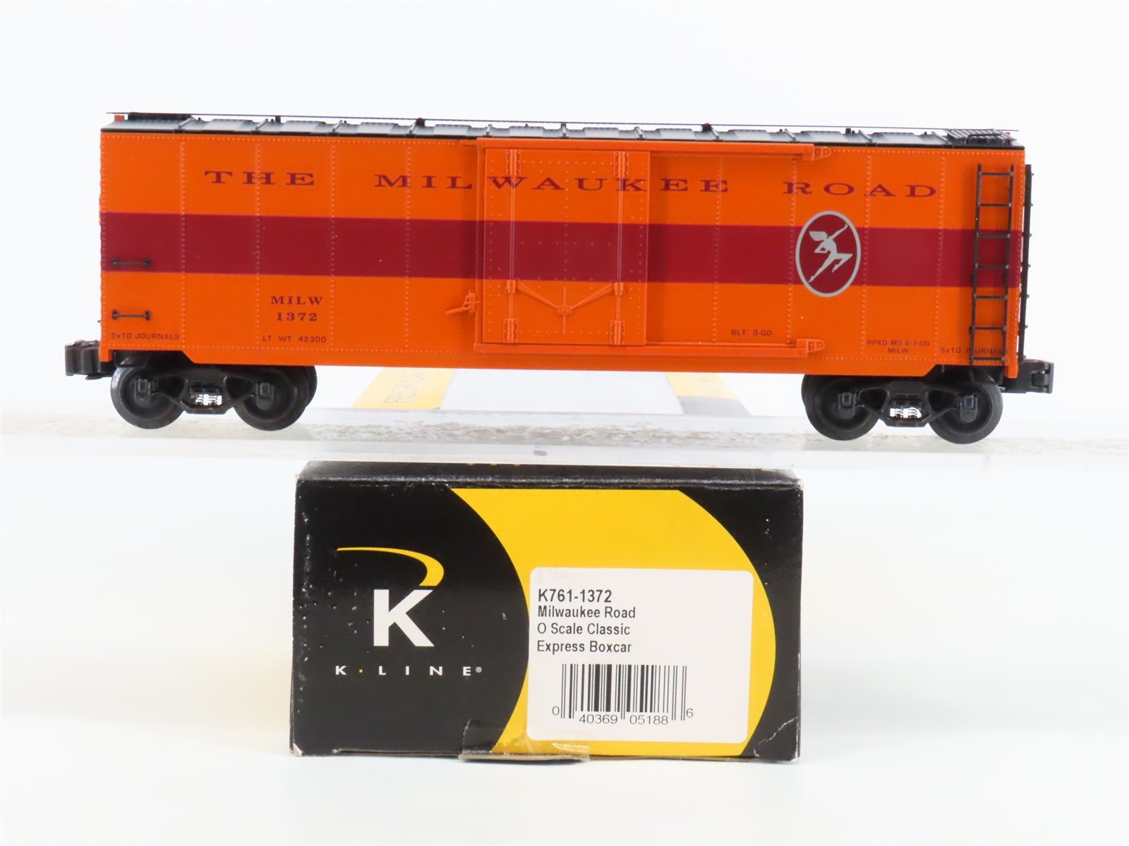 O Gauge 3-Rail K-Line K761-1372 MILW Milwaukee Road Hiawatha Box Car #1372