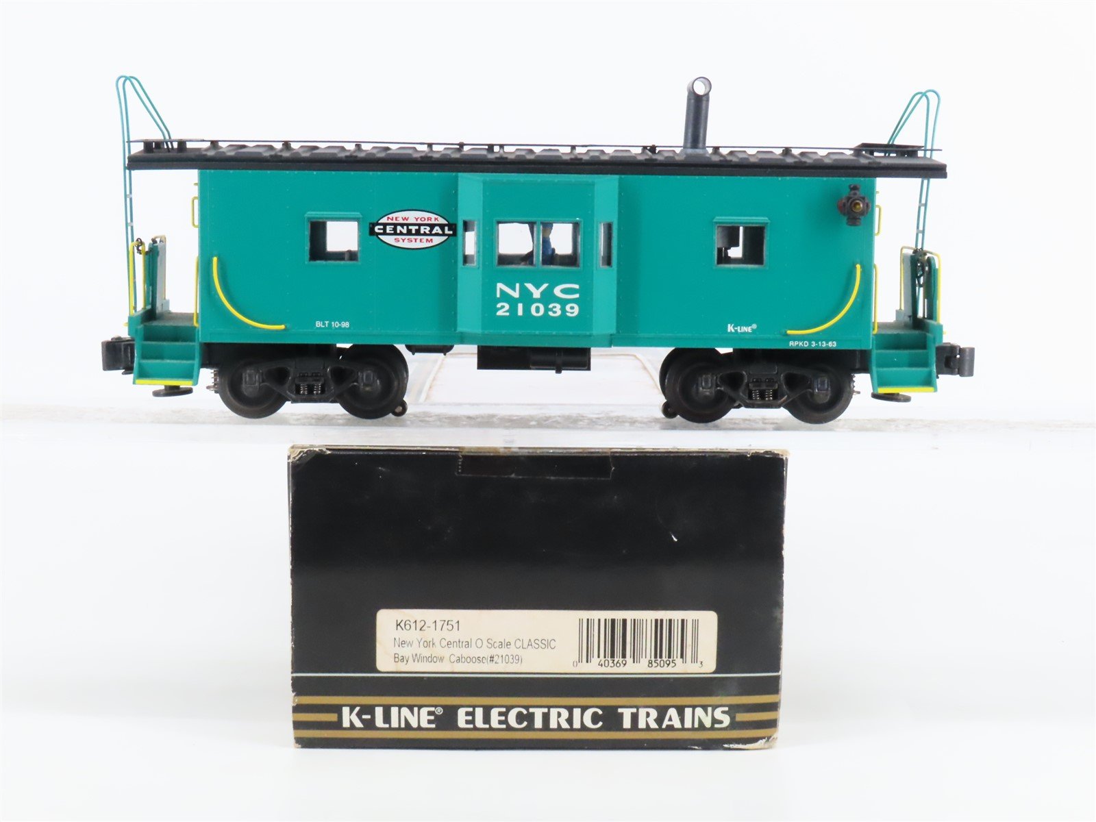 O Gauge 3-Rail K-Line K612-1751 NYC New York Central Bay Window Caboose #21039