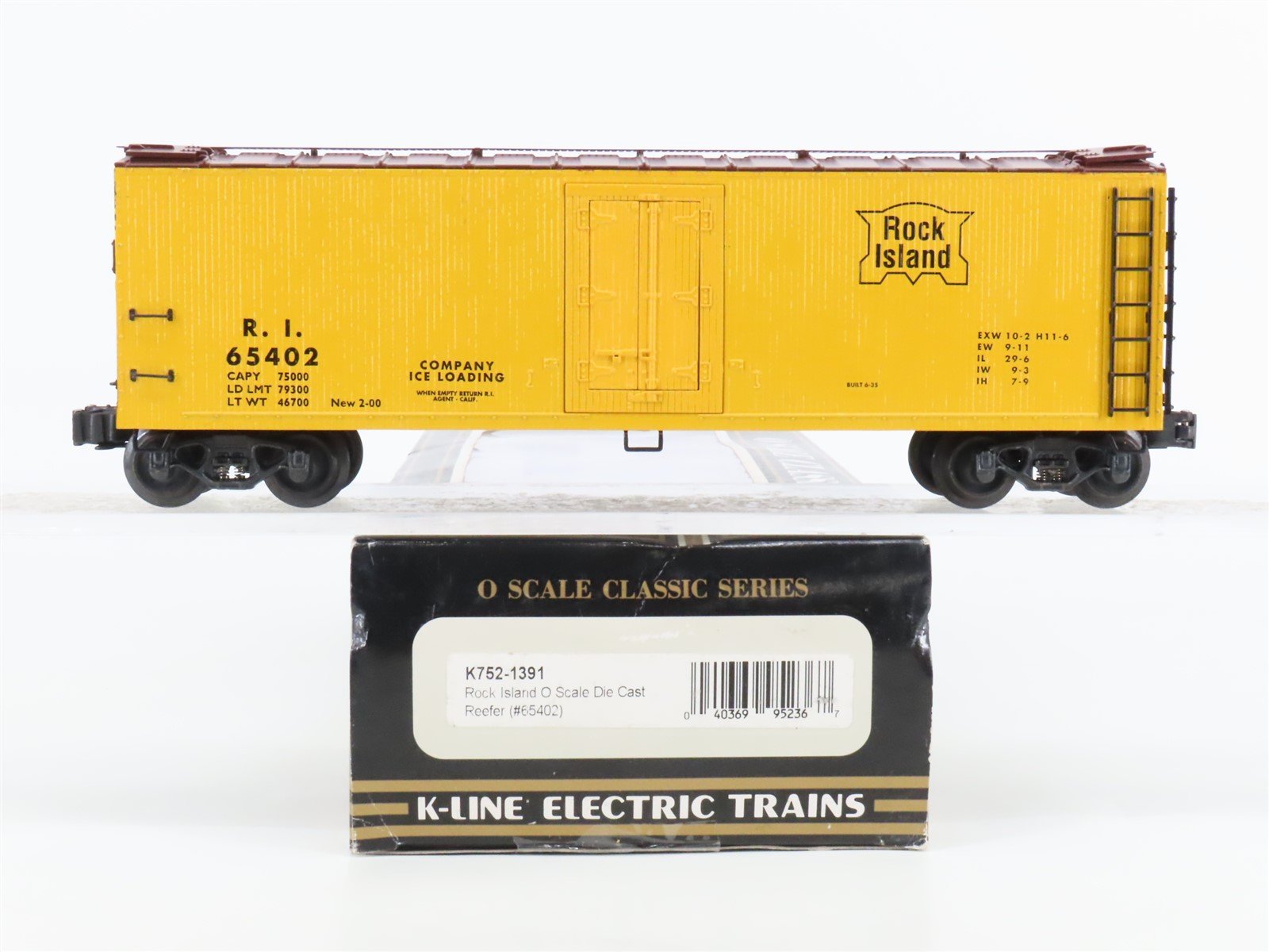 O Gauge 3-Rail K-Line K752-1391 Die Cast RI Rock Island Railroad Reefer #65402