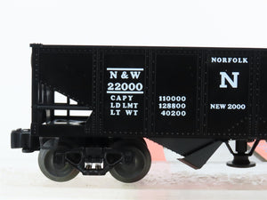 O Gauge 3-Rail Lionel 6-19885 N&W Norfolk & Western Railroad 2-Bay Hopper #22000