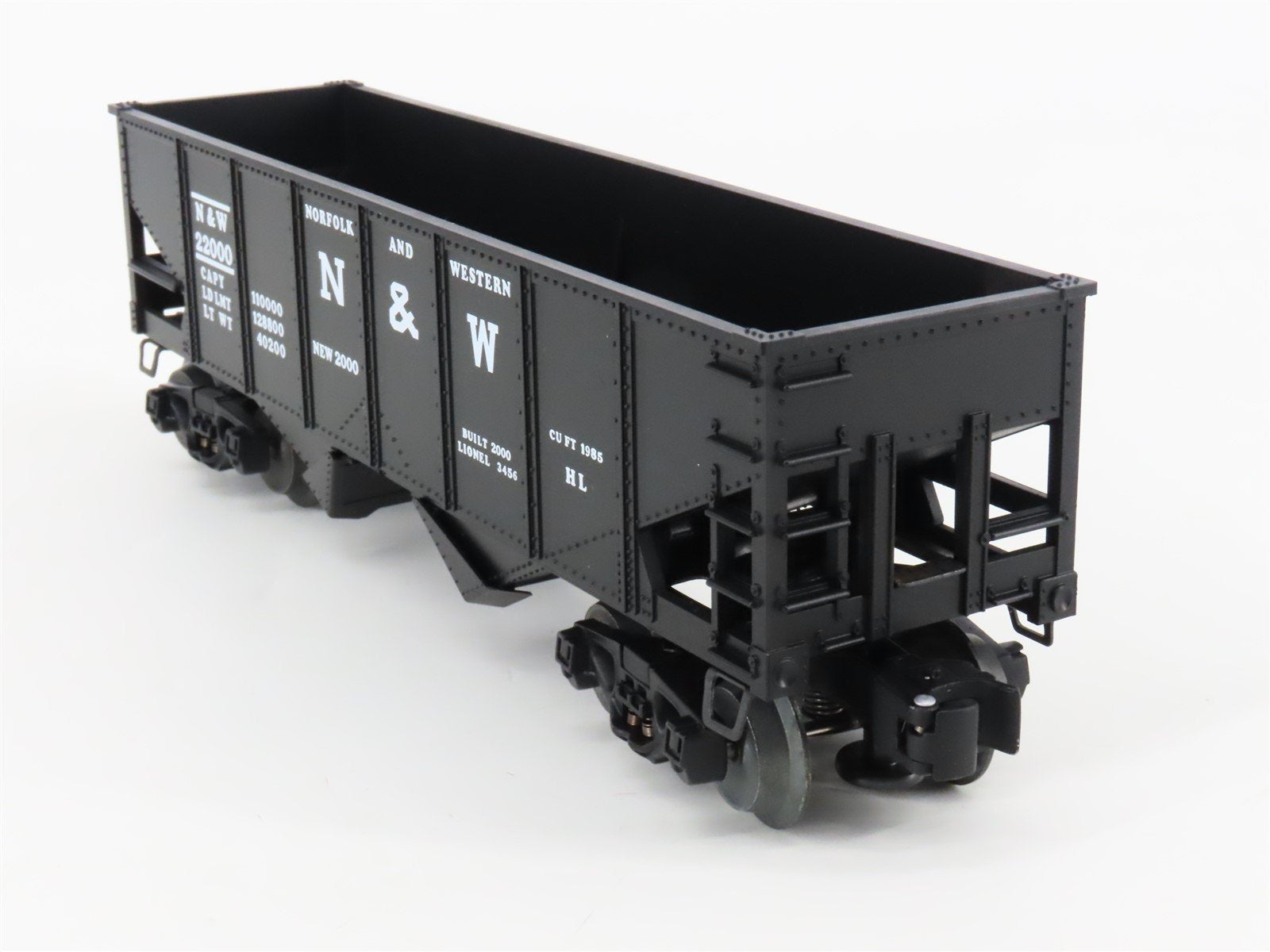 O Gauge 3-Rail Lionel 6-19885 N&W Norfolk & Western Railroad 2-Bay Hopper #22000