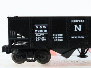 O Gauge 3-Rail Lionel 6-19885 N&W Norfolk & Western Operating 2-Bay Hopper 22000