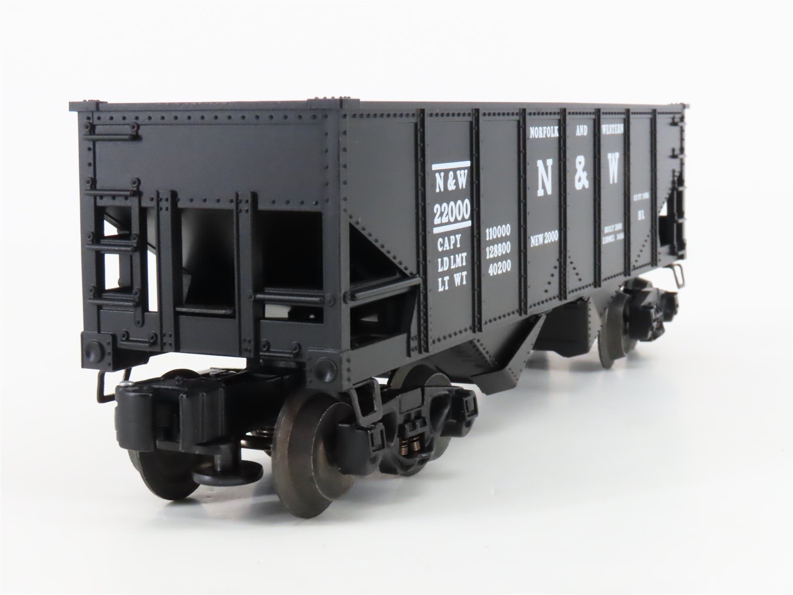 O Gauge 3-Rail Lionel 6-19885 N&W Norfolk & Western Operating 2-Bay Hopper 22000