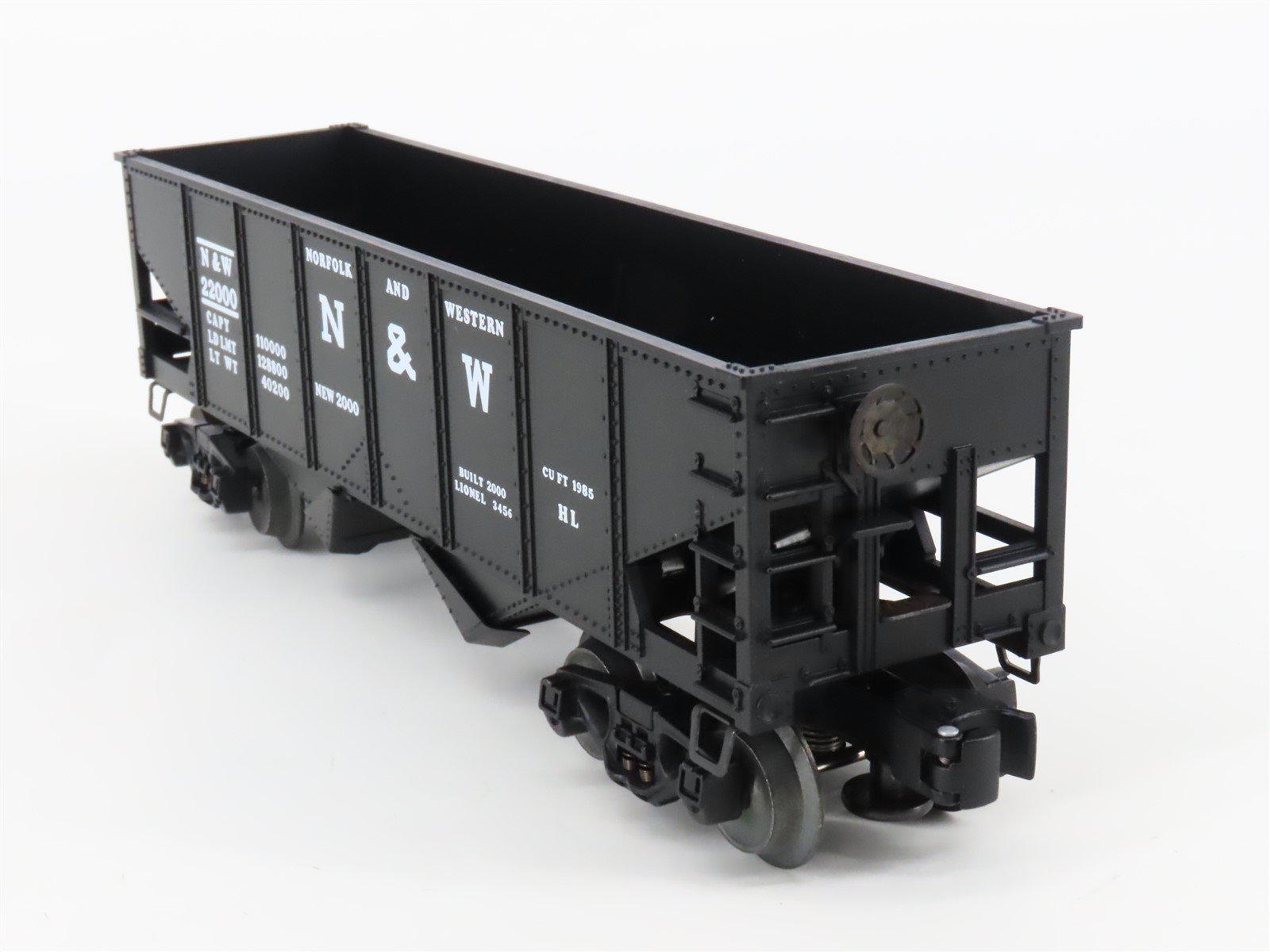 O Gauge 3-Rail Lionel 6-19885 N&W Norfolk & Western Operating 2-Bay Hopper 22000