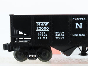 O Gauge 3-Rail Lionel 6-19885 N&W Norfolk & Western Operating 2-Bay Hopper 22000