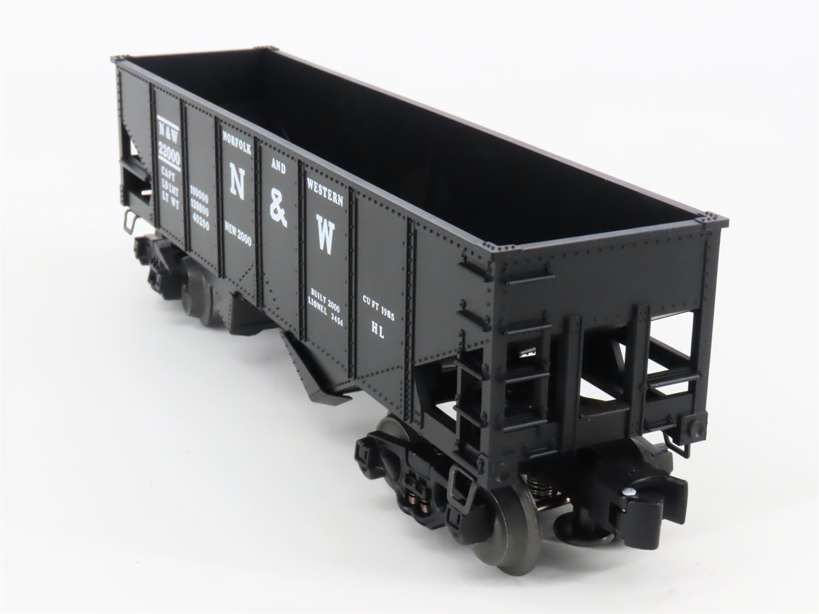 O Gauge 3-Rail Lionel 6-19885 N&W Norfolk & Western Operating 2-Bay Hopper 22000