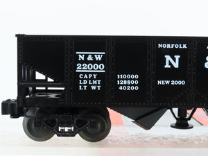 O Gauge 3-Rail Lionel 6-19885 N&W Norfolk & Western Operating 2-Bay Hopper 22000