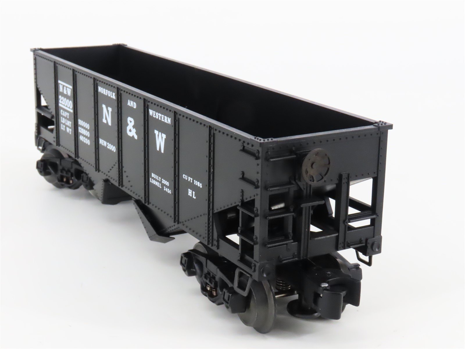O Gauge 3-Rail Lionel 6-19885 N&W Norfolk & Western Operating 2-Bay Hopper 22000