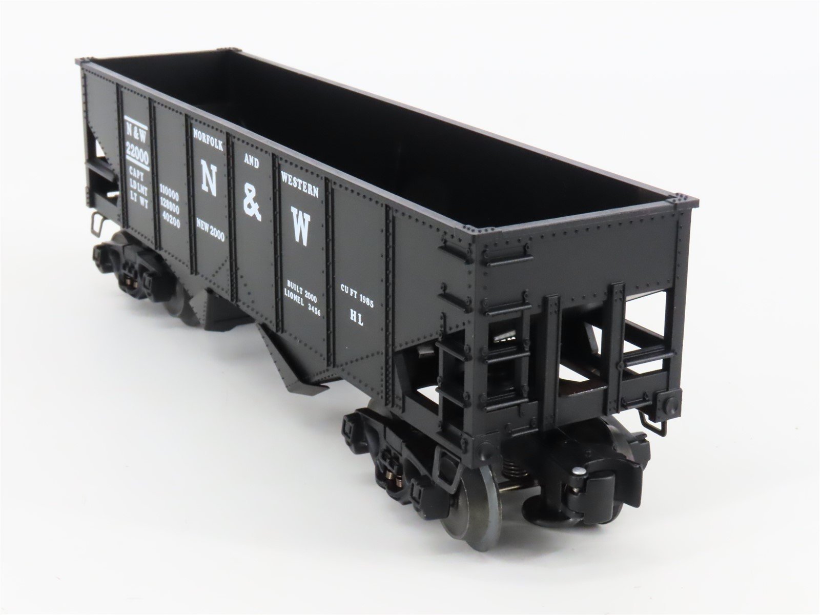 O Gauge 3-Rail Lionel 6-19885 N&W Norfolk & Western Operating 2-Bay Hopper 22000