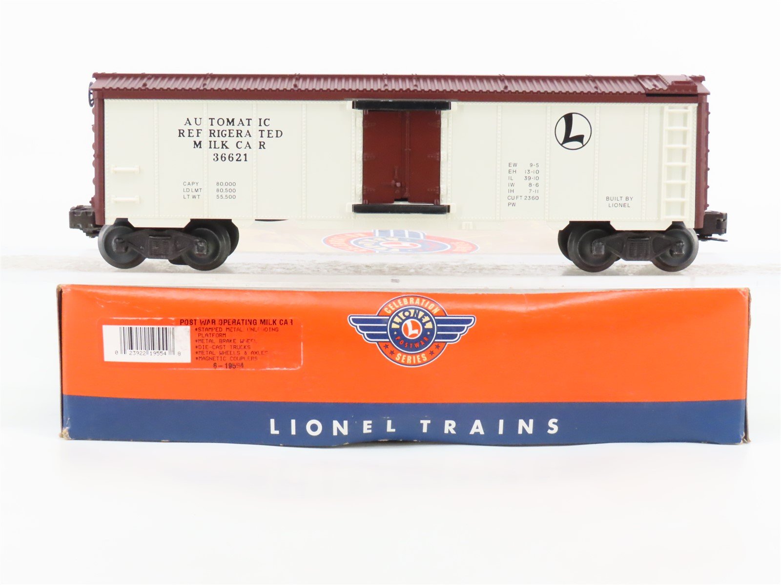 O Gauge 3-Rail Lionel 6-19554 Post War Operating Milk Car #36621 w/ Platform