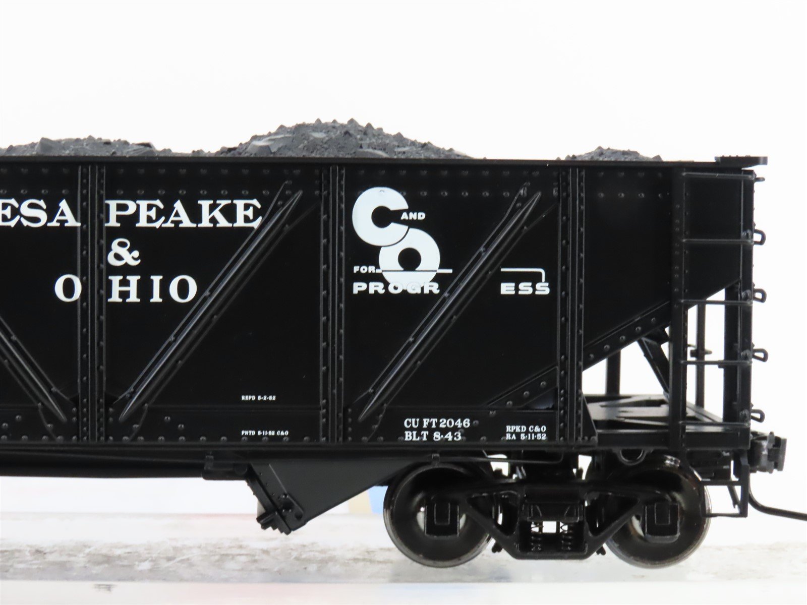 O Scale 2-Rail Atlas #7438-4 C&O Chesapeake & Ohio 2-Bay Open Hopper #54493