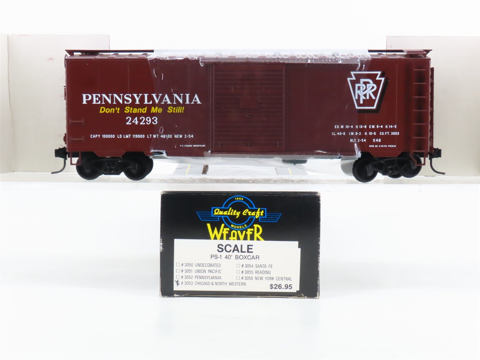 O Scale 2-Rail Quality Craft Models Weaver 3053 PRR Pennsylvania Box Car #24293