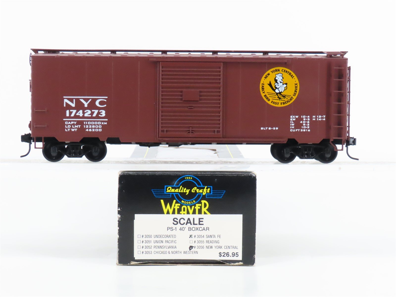 O 2-Rail Quality Craft Models Weaver 3056 NYC "Early Bird" Box Car #174273