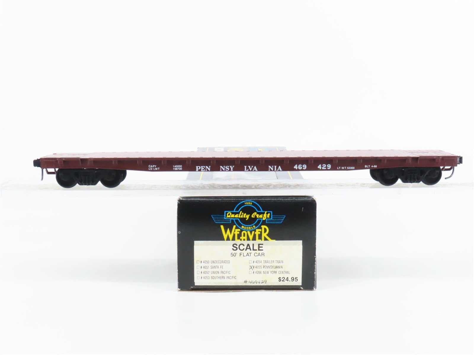 O Scale 2-Rail Quality Craft Models Weaver 4055 PRR Pennsylvania Flat Car 469429