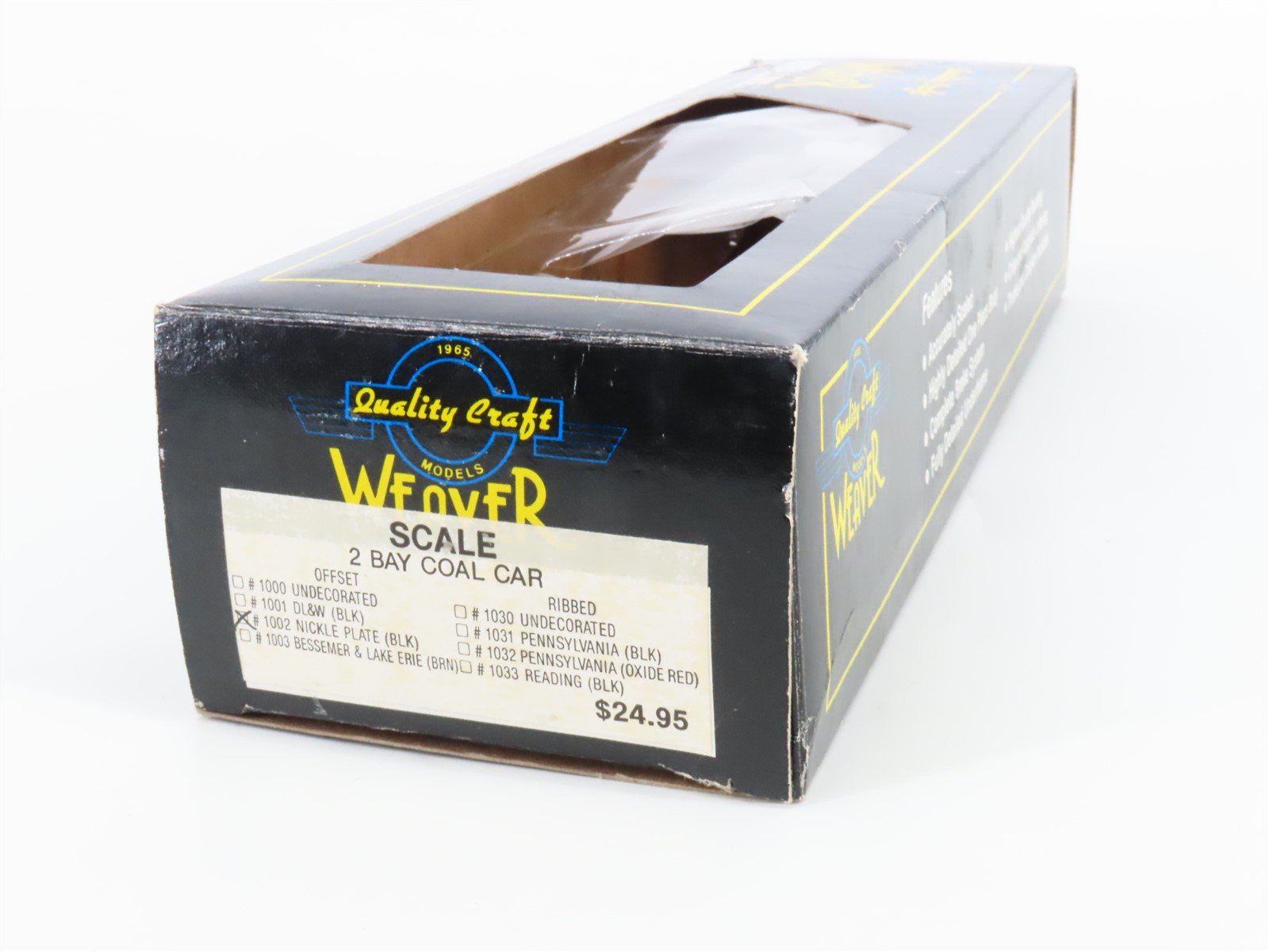 O 2-Rail Quality Craft Models Weaver 1002 NKP Nickel Plate Road Hopper #69010